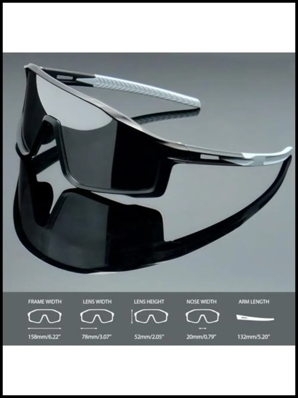 Oversized Sports Sunglasses Polarized Wrap Around UV400 Protection Shield
